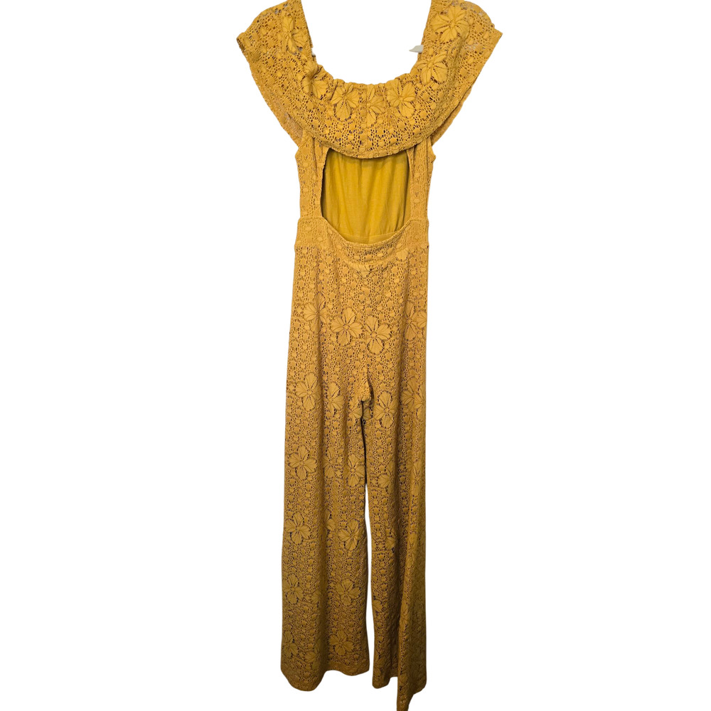 New Free People NIGHTCAP Sunflower Positano Jumpsuit $495 X-SMALL Mustard - Picture 5 of 6